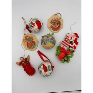 Vintage Multicolor Mixed Christmas Tree Santa Cat Ornaments Decorations